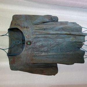 Jacket and turquoise top